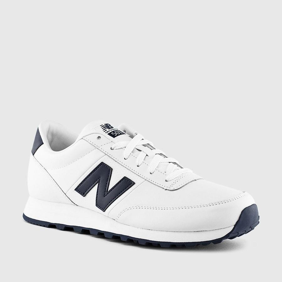 new balance 501 leather menn hvitnavy sko Hyggelig cx5s3